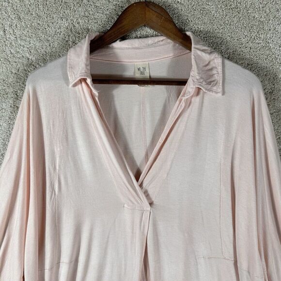 Free People Can't Fool Me Oversized Tee Womens Small Pink Peach Soft Rayon Top - Picture 4 of 9